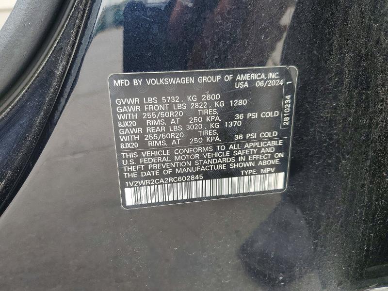 Photo 14 from auction – 2024 VOLKSWAGEN ATLAS with VIN 1V2WR2CA2RC602845