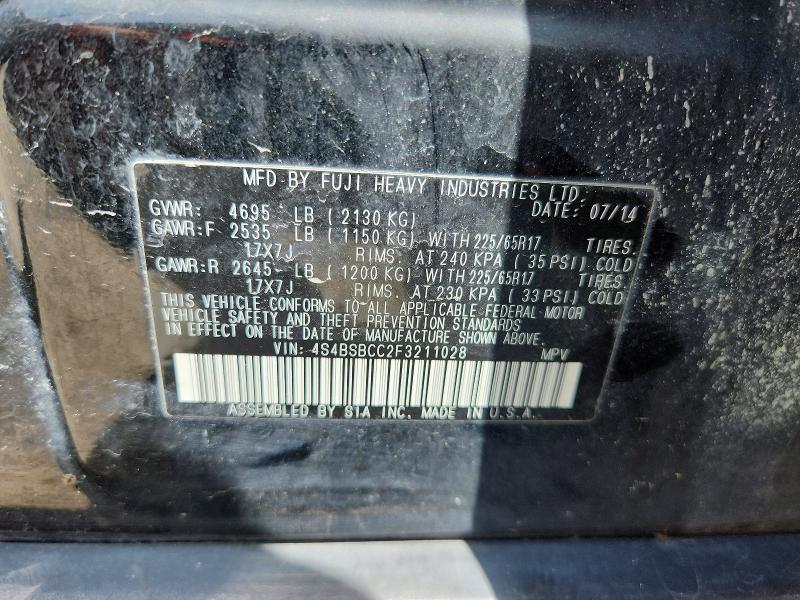 Photo 14 from auction – 2015 SUBARU OUTBACK with VIN 4S4BSBCC2F3211028
