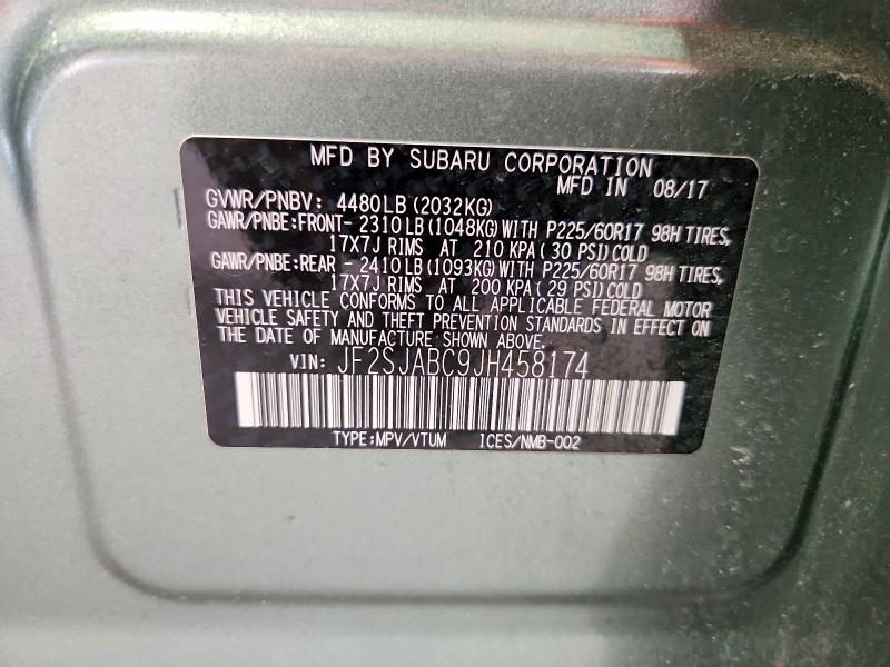 Photo 14 from auction – 2018 SUBARU FORESTER with VIN JF2SJABC9JH458174