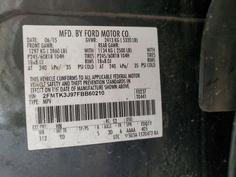 Zdjęcie 14 z aukcji – 2015 FORD EDGE z VIN 2FMTK3J97FBB60210