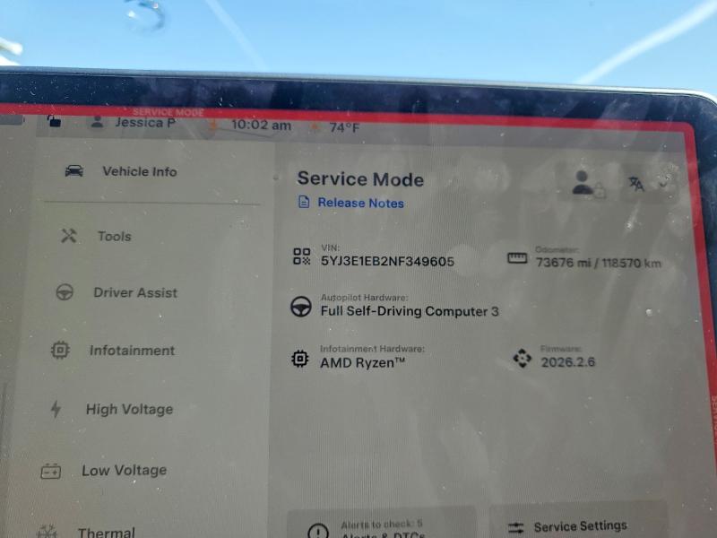 Снимка 9 от търг – 2022 TESLA MODEL 3 с VIN 5YJ3E1EB2NF349605