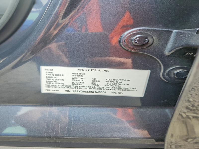Photo 14 from auction – 2022 TESLA MODEL Y with VIN 7SAYGDEE8NF549306