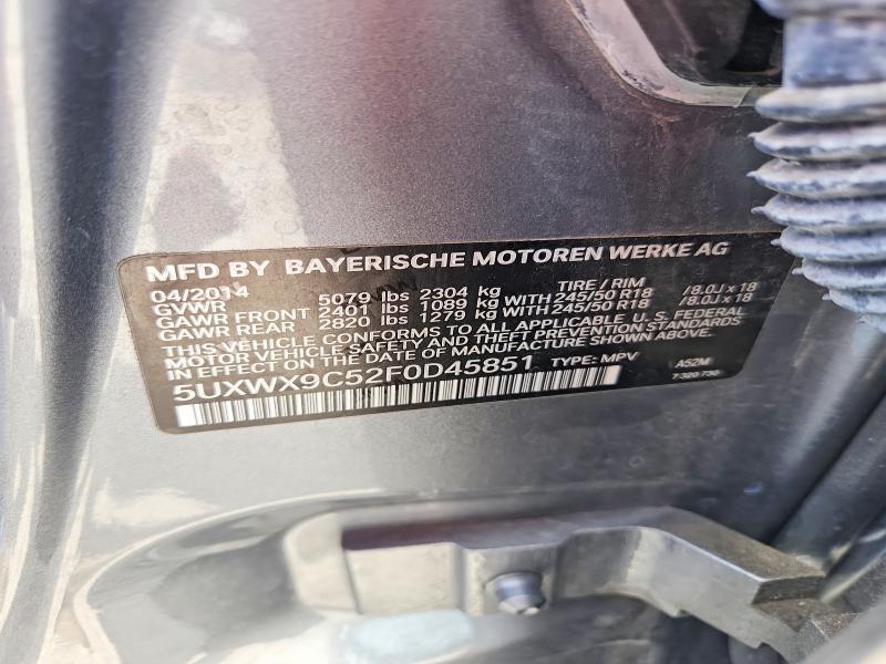 Photo 14 from auction – 2015 BMW X3 with VIN 5UXWX9C52F0D45851