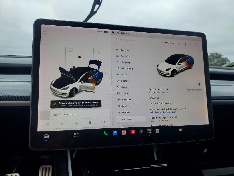 Photo 9 from auction – 2018 TESLA MODEL 3 with VIN 5YJ3E1EB0JF106594