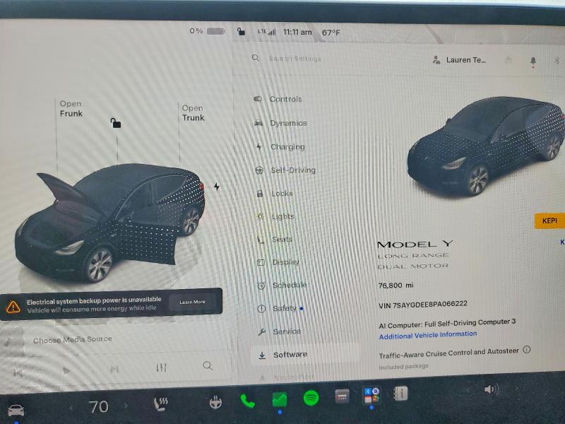 Photo 9 from auction – 2023 TESLA MODEL Y with VIN 7SAYGDEE8PA066222