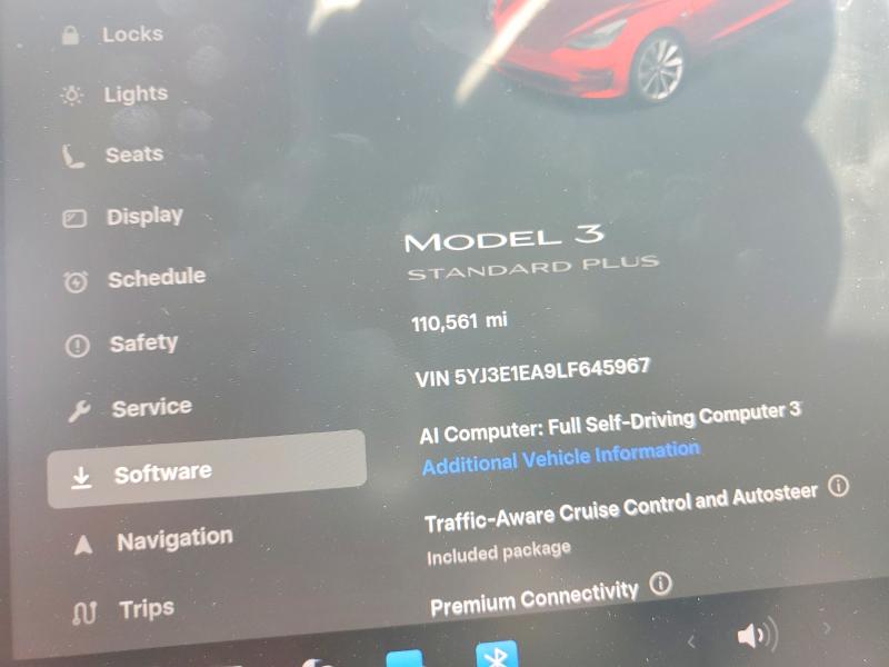 Photo 9 from auction – 2020 TESLA MODEL 3 with VIN 5YJ3E1EA9LF645967
