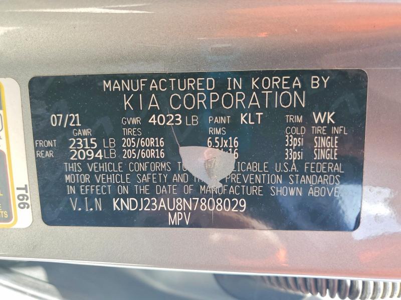 Photo 14 from auction – 2022 KIA SOUL with VIN KNDJ23AU8N7808029