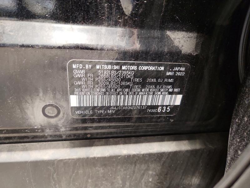 Photo 14 from auction – 2022 MITSUBISHI OUTLANDER with VIN JA4J3TA80NZ076137