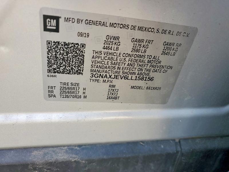 Photo 14 from auction – 2020 CHEVROLET EQUINOX with VIN 3GNAXJEV6LL158156