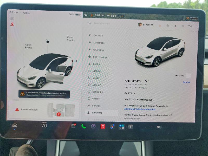 Photo 9 from auction – 2021 TESLA MODEL Y with VIN 5YJYGDEE7MF066420