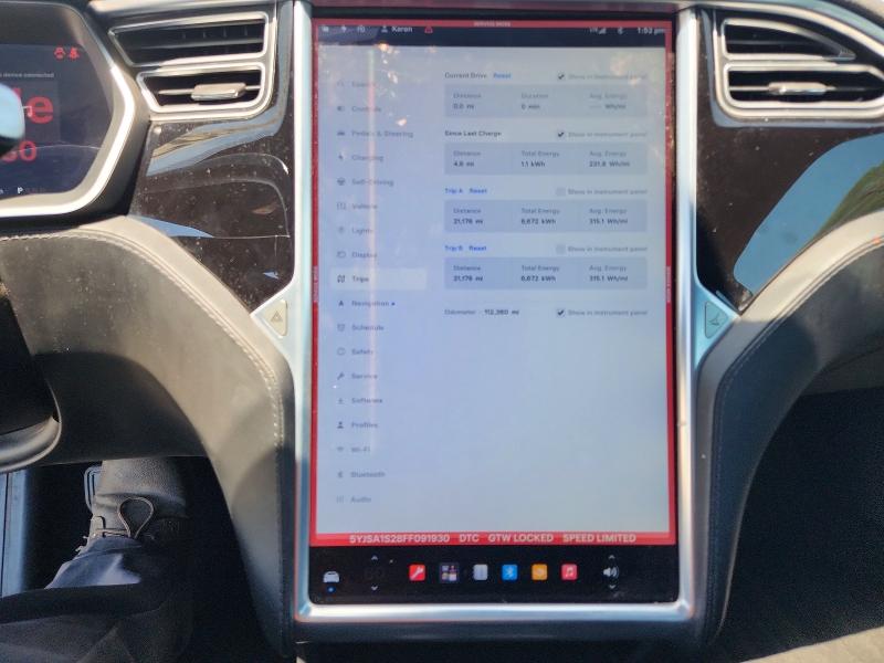 Photo 9 from auction – 2015 TESLA MODEL S with VIN 5YJSA1S28FF091930