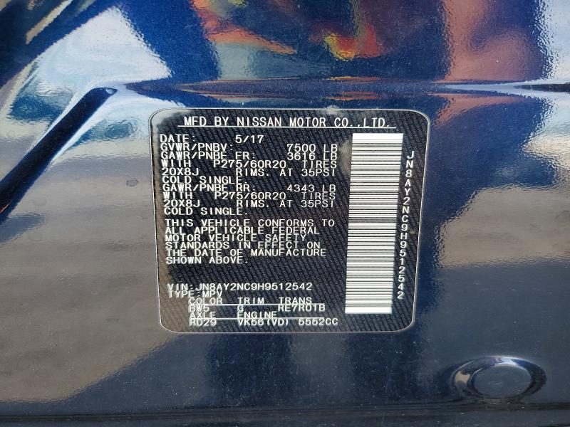 Photo 14 from auction – 2017 NISSAN ARMADA with VIN JN8AY2NC9H9512542