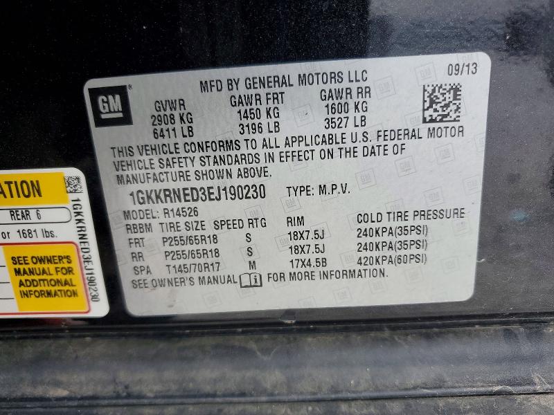 Photo 14 from auction – 2014 GMC ACADIA with VIN 1GKKRNED3EJ190230