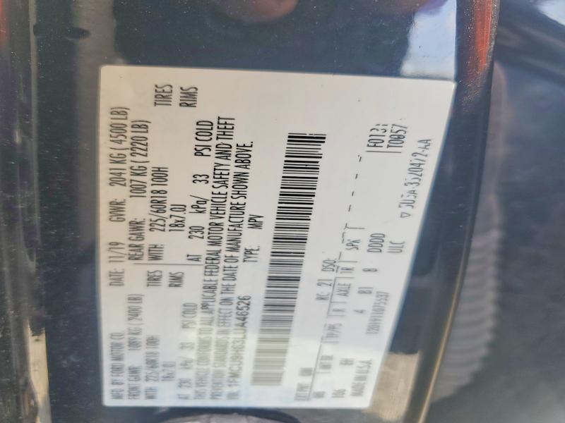 Photo 14 from auction – 2020 FORD ESCAPE with VIN 1FMCU9H63LUA46526