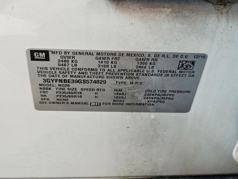 Photo 14 from auction – 2016 CADILLAC SRX with VIN 3GYFNBE39GS574829