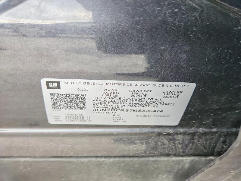 Photo 14 from auction – 2021 CHEVROLET BLAZER with VIN 3GNKBCRS7MS536474