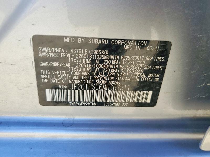Photo 14 from auction – 2021 SUBARU CROSSTREK with VIN JF2GTHSC6MH363911
