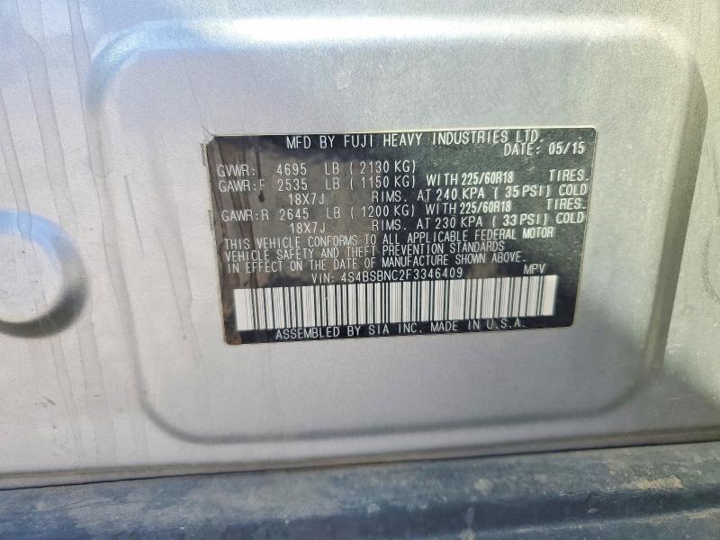 Photo 14 from auction – 2015 SUBARU OUTBACK with VIN 4S4BSBNC2F3346409