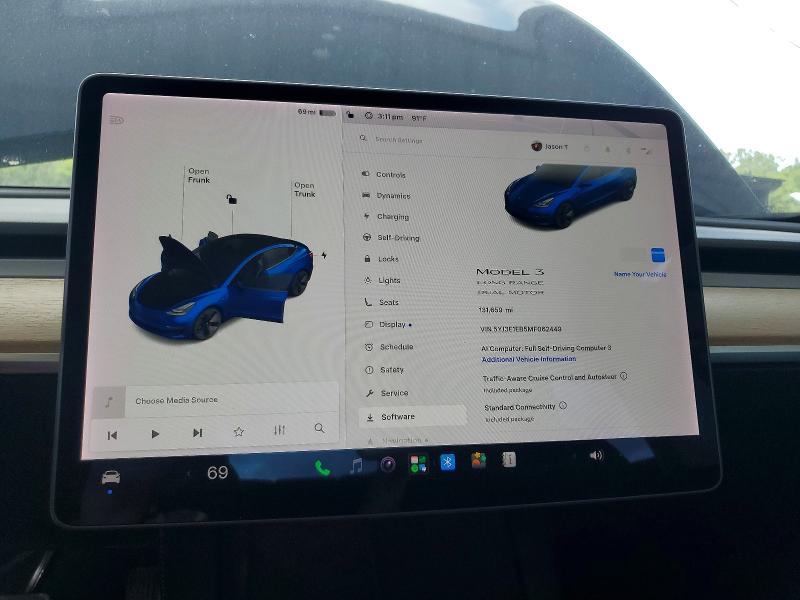Photo 9 from auction – 2021 TESLA MODEL 3 with VIN 5YJ3E1EB5MF062449