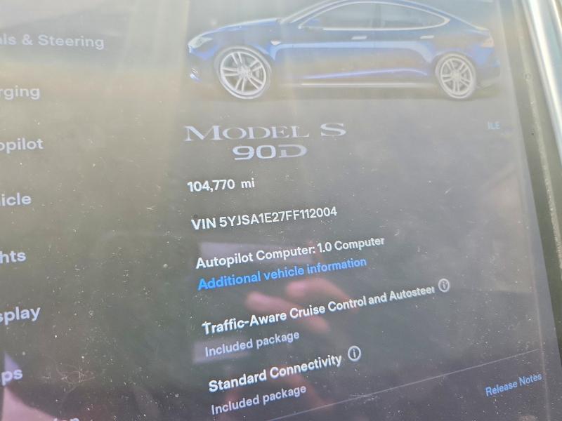 Photo 9 from auction – 2015 TESLA MODEL S with VIN 5YJSA1E27FF112004