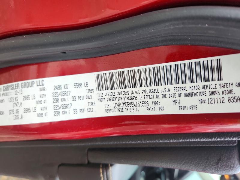 Photo 14 from auction – 2014 JEEP CHEROKEE with VIN 1C4PJMCB0EW151599