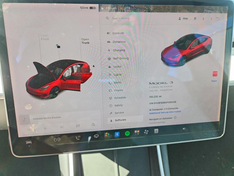 Photo 9 from auction – 2018 TESLA MODEL 3 with VIN 5YJ3E1EB8JF085428