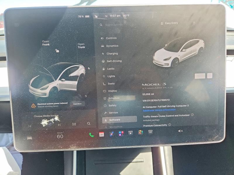 Photo 9 from auction – 2020 TESLA MODEL 3 with VIN 5YJ3E1EA7LF598213