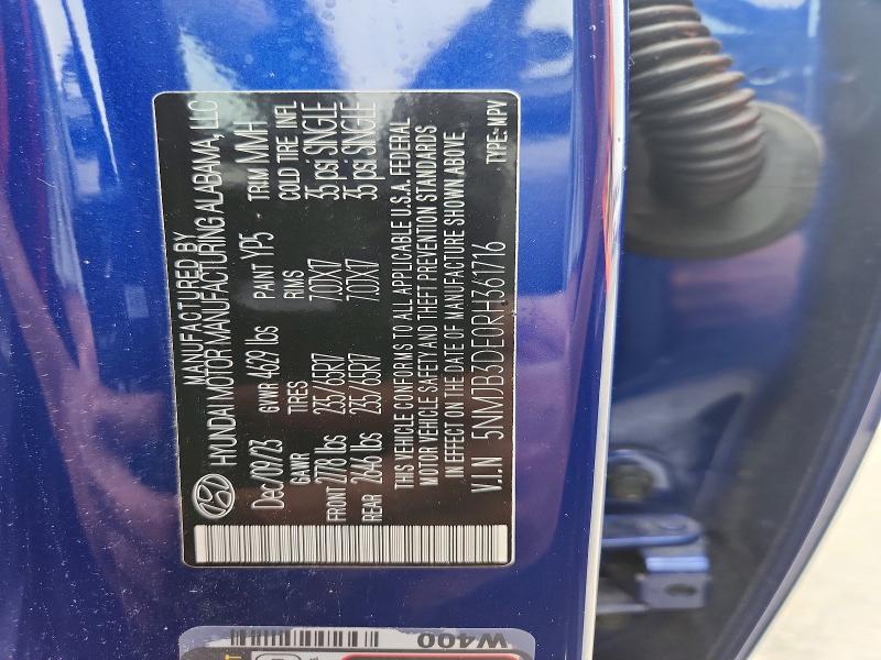 Photo 14 from auction – 2024 HYUNDAI TUCSON with VIN 5NMJB3DE0RH361716