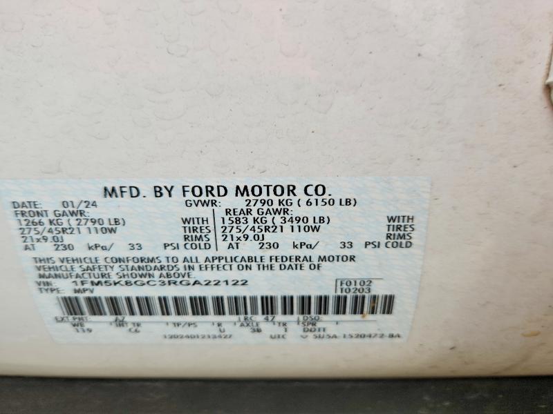 Photo 14 from auction – 2024 FORD EXPLORER with VIN 1FM5K8GC3RGA22122