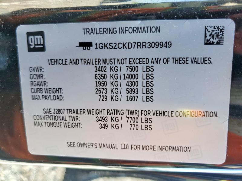 Photo 14 from auction – 2024 GMC YUKON with VIN 1GKS2CKD7RR309949