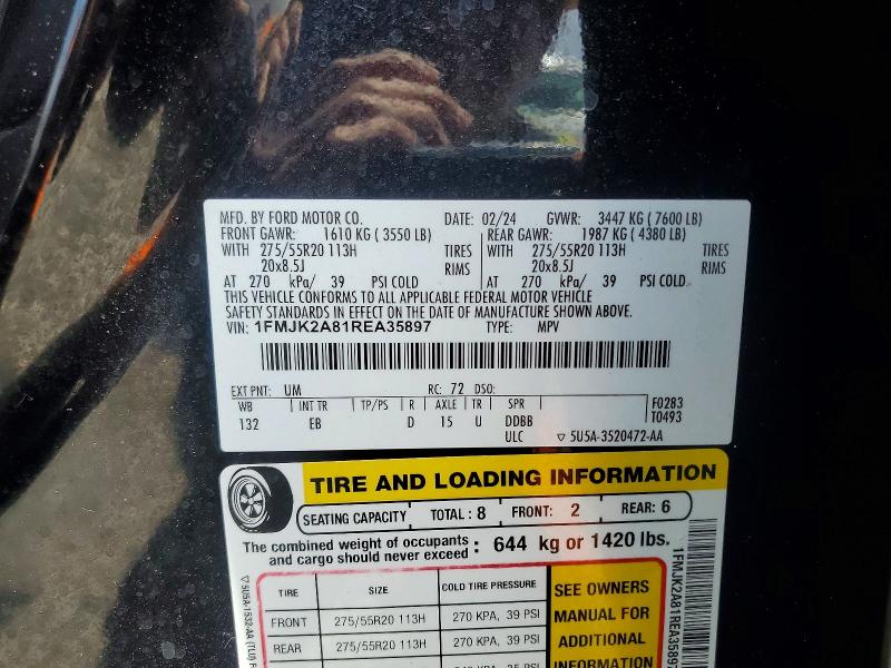 Photo 14 from auction – 2024 FORD EXPEDITION with VIN 1FMJK2A81REA35897