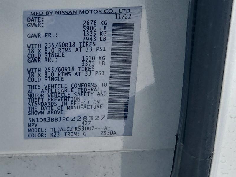 Photo 14 from auction – 2023 NISSAN PATHFINDER with VIN 5N1DR3BB3PC228327