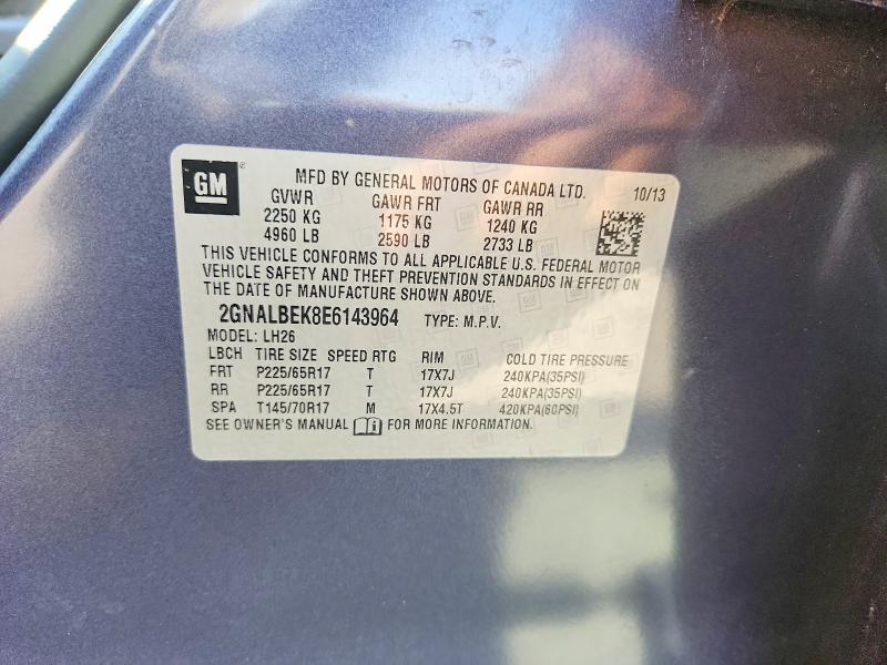 Photo 14 from auction – 2014 CHEVROLET EQUINOX with VIN 2GNALBEK8E6143964