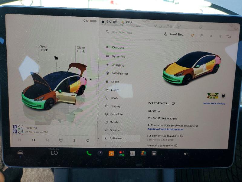 Photo 9 from auction – 2023 TESLA MODEL 3 with VIN 5YJ3E1EA8PF576081