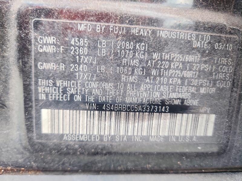 Фото 14 с аукциона – 2010 SUBARU OUTBACK с VIN 4S4BRBCC5A3373143