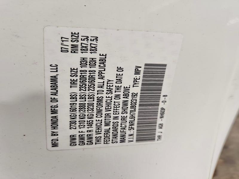Photo 14 from auction – 2018 HONDA ODYSSEY with VIN 5FNRL6H78JB023192