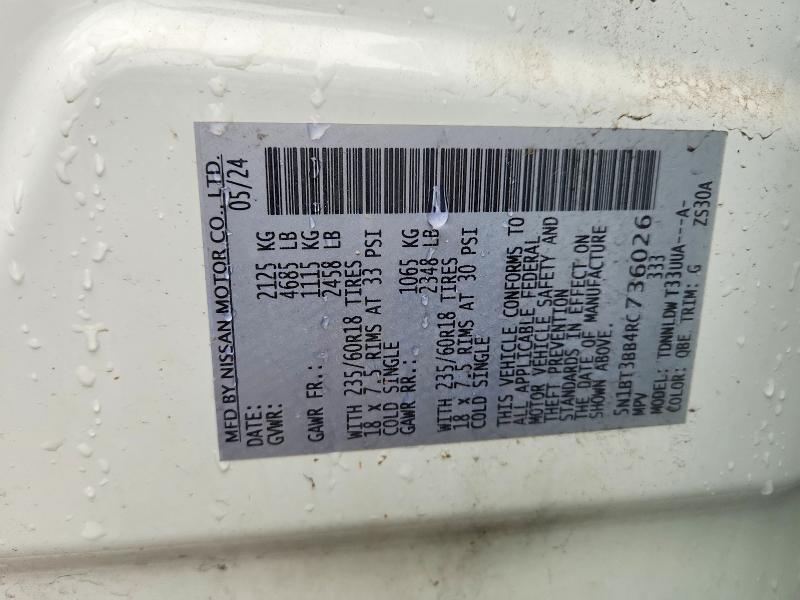 Photo 14 from auction – 2024 NISSAN ROGUE with VIN 5N1BT3BB4RC736026