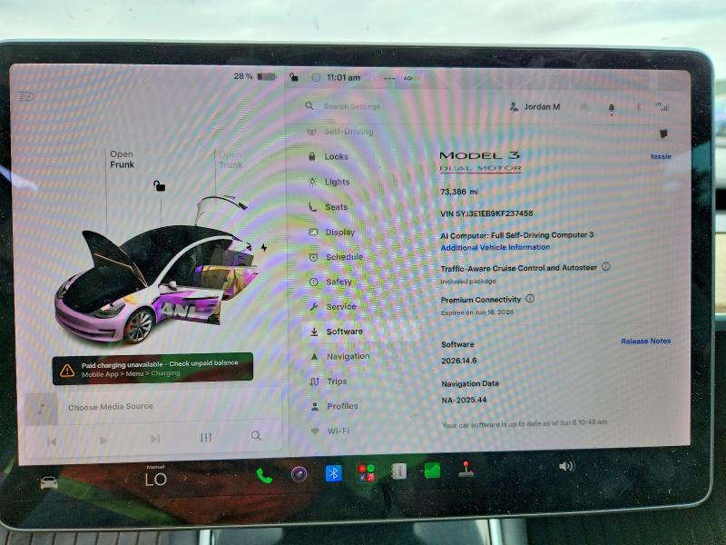 Photo 9 from auction – 2019 TESLA MODEL 3 with VIN 5YJ3E1EB9KF237458