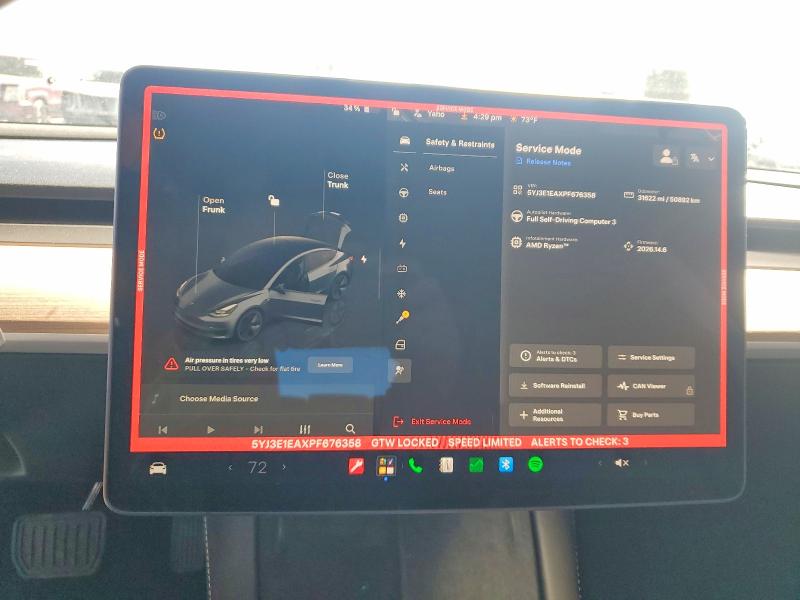Photo 9 from auction – 2023 TESLA MODEL 3 with VIN 5YJ3E1EAXPF676358