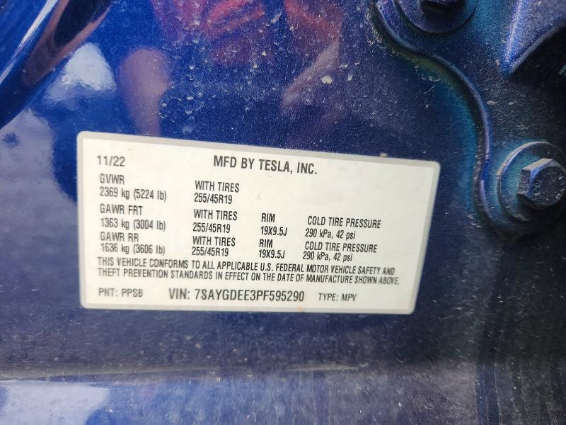 Photo 14 from auction – 2023 TESLA MODEL  Y with VIN 7SAYGDEE3PF595290