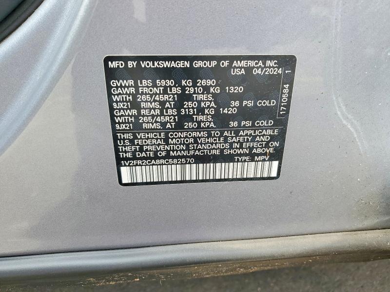 Photo 14 from auction – 2024 VOLKSWAGEN ATLAS with VIN 1V2FR2CA8RC582570