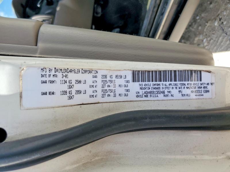 Photo 14 from auction – 2001 JEEP GRAND CHEROKEE with VIN 1J4GX48S91C652486