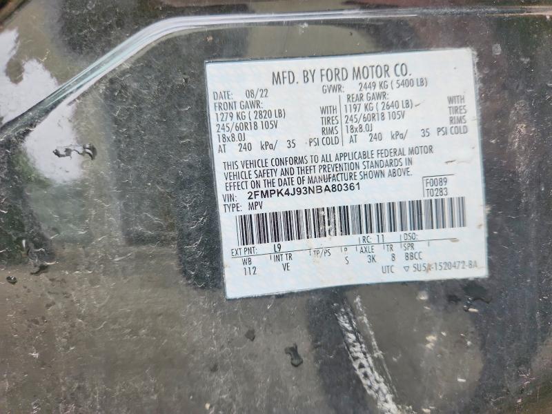 Photo 14 from auction – 2022 FORD EDGE with VIN 2FMPK4J93NBA80361