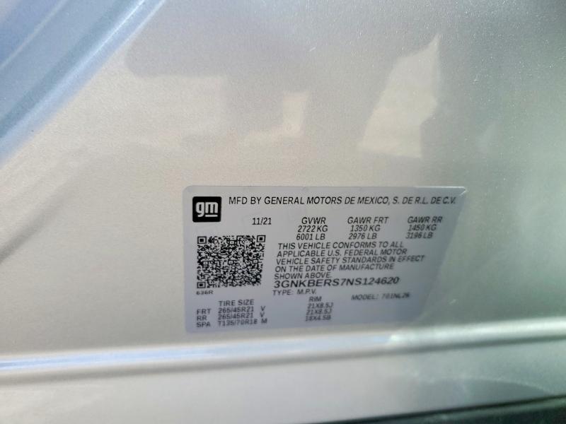 Photo 14 from auction – 2022 CHEVROLET BLAZER with VIN 3GNKBERS7NS124620