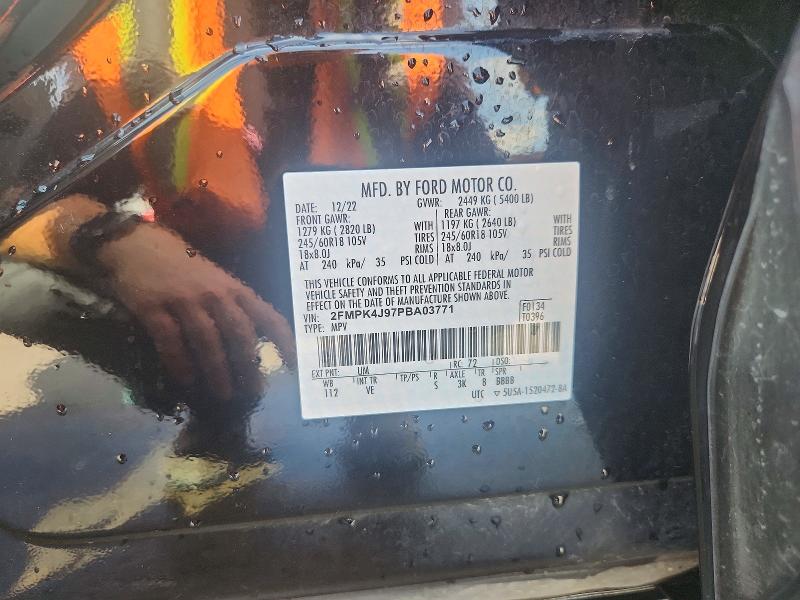 Photo 14 from auction – 2023 FORD EDGE with VIN 2FMPK4J97PBA03771