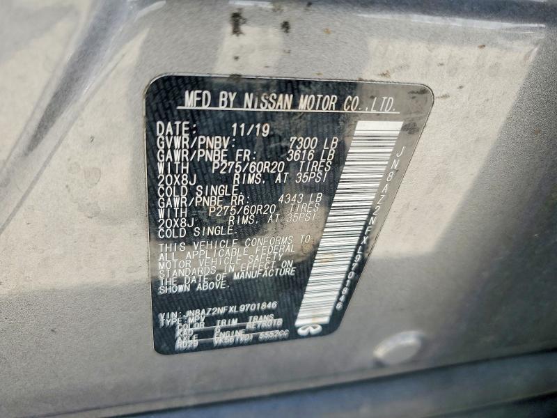 Photo 14 from auction – 2020 INFINITI QX80 with VIN JN8AZ2NFXL9701846