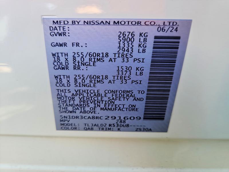 Photo 14 from auction – 2024 NISSAN PATHFINDER with VIN 5N1DR3CA8RC291609