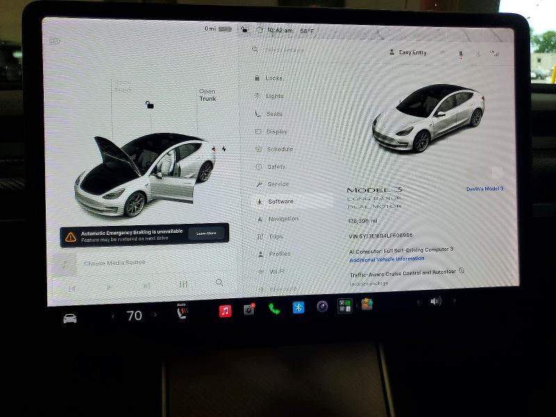 Photo 9 from auction – 2020 TESLA MODEL 3 with VIN 5YJ3E1EB4LF606986