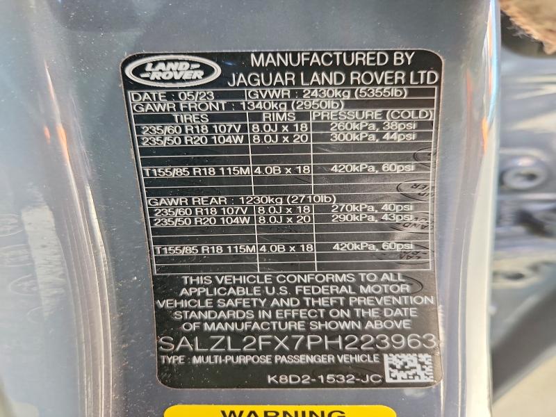 Photo 14 from auction – 2023 LAND ROVER RANGE ROVER EVOQUE with VIN SALZL2FX7PH223963