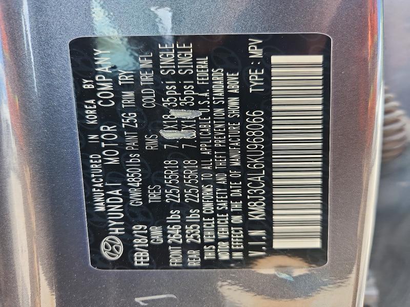 Photo 14 from auction – 2019 HYUNDAI TUCSON with VIN KM8J3CAL6KU968066